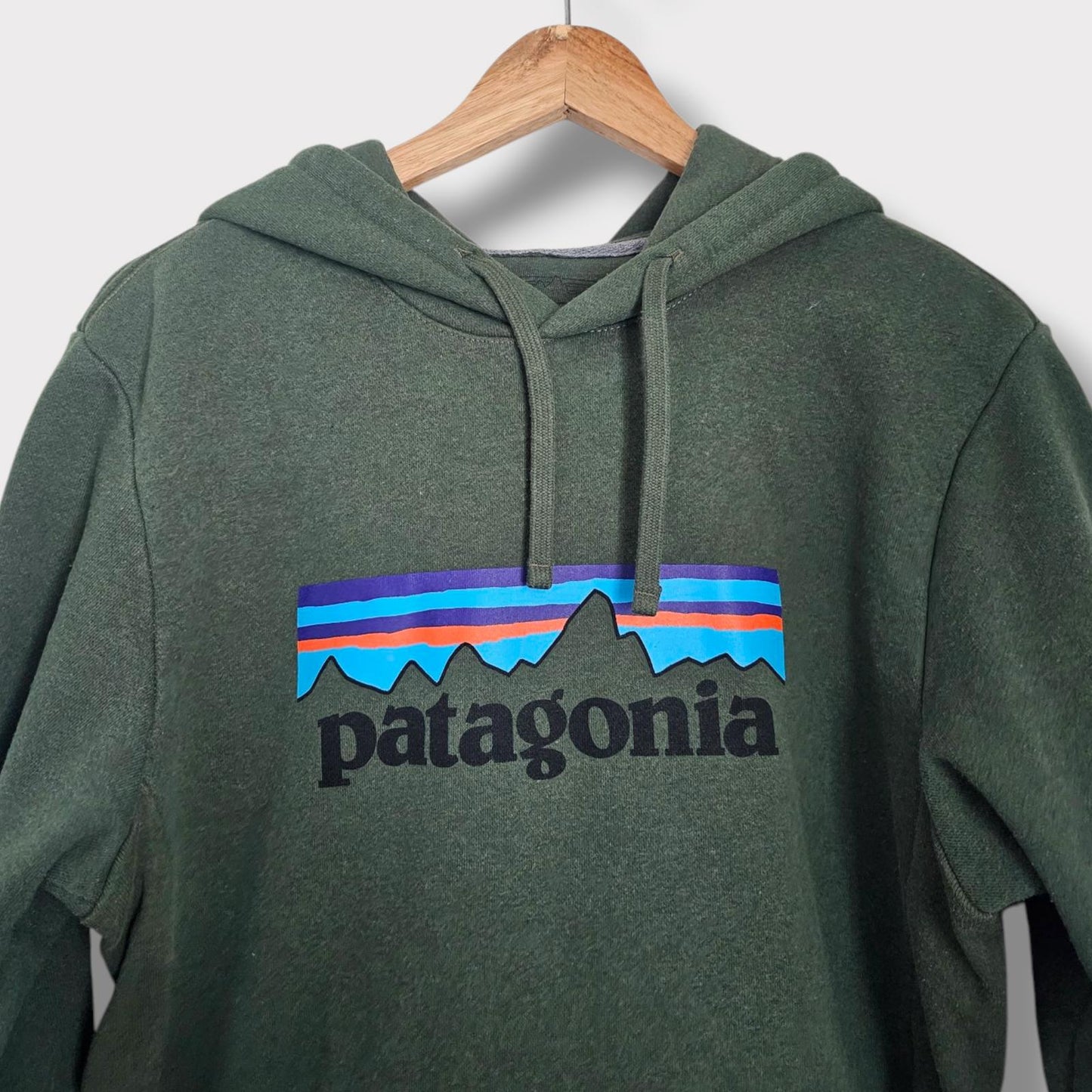 Patagonia Logo Hoodie – Dark Green (Women’s M, Men’s S)
