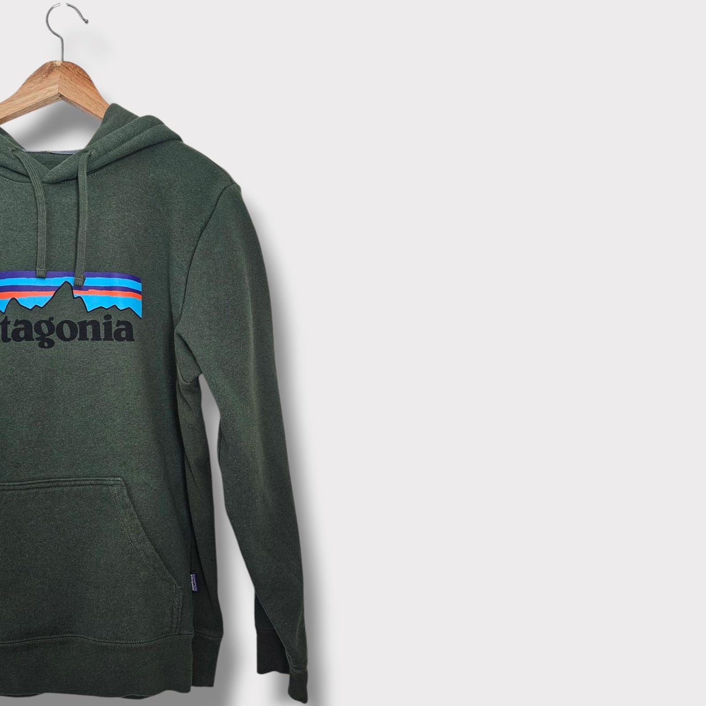 Patagonia Logo Hoodie – Dark Green (Women’s M, Men’s S)