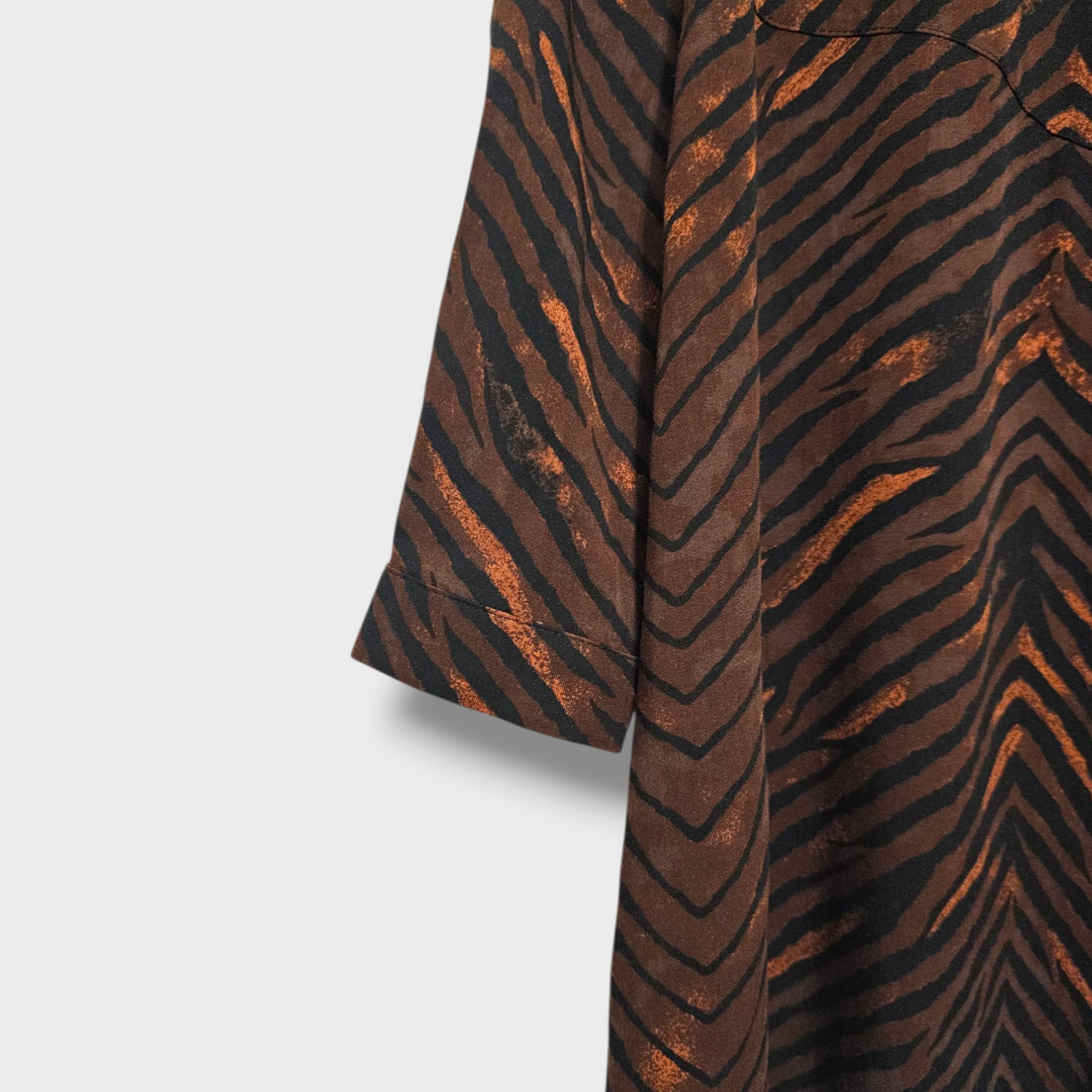 Apricot Animal Print Shirt Dress – Size Small