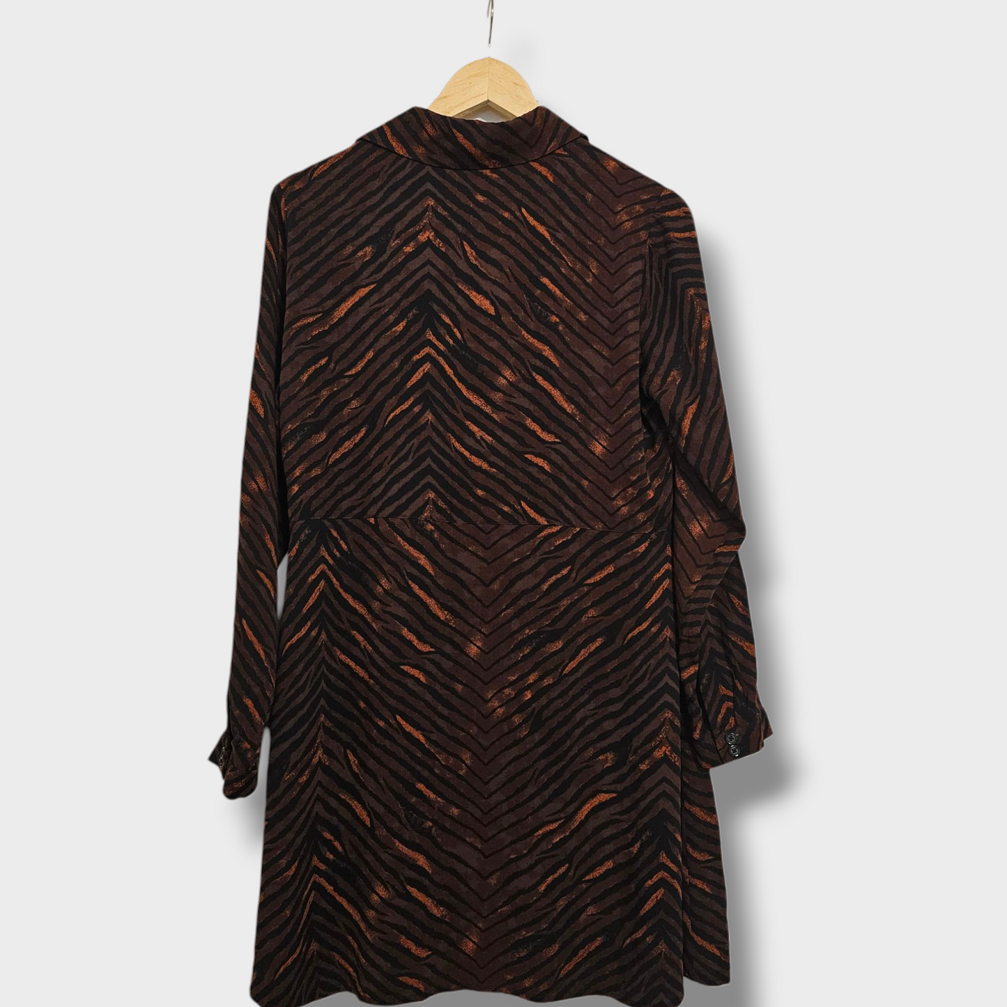 Apricot Animal Print Shirt Dress – Size Small