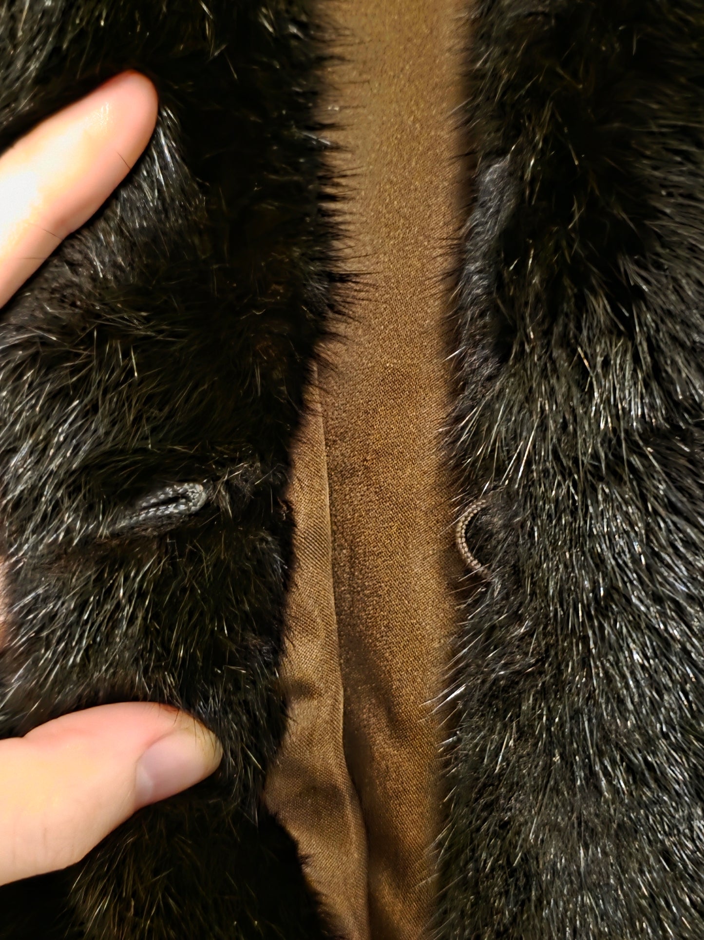 Faux Fur Vintage Hook & Eye Gilet Waist Coat with Pockets