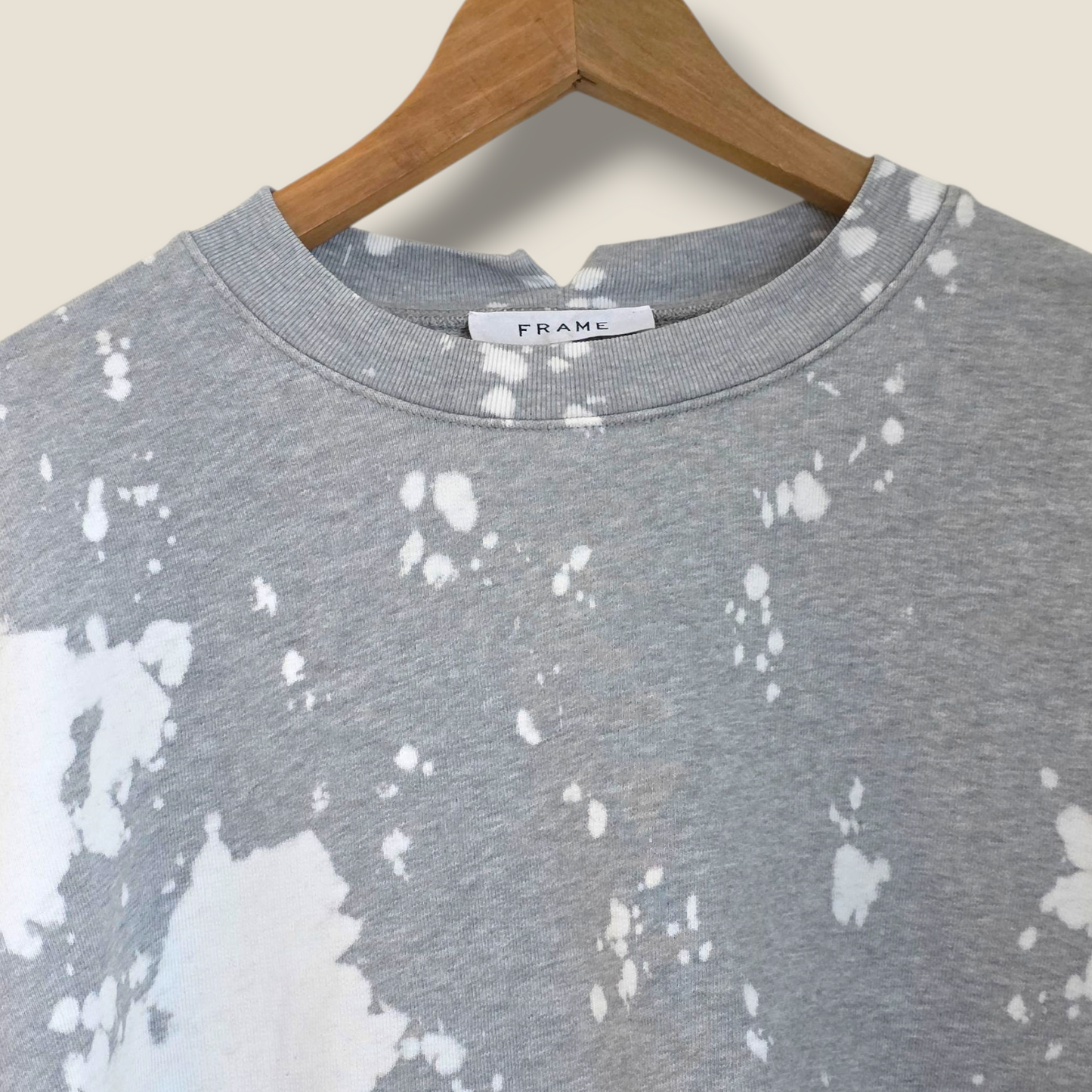 Grey & White Splatter Frame Sweater – Small - 100% Cotton