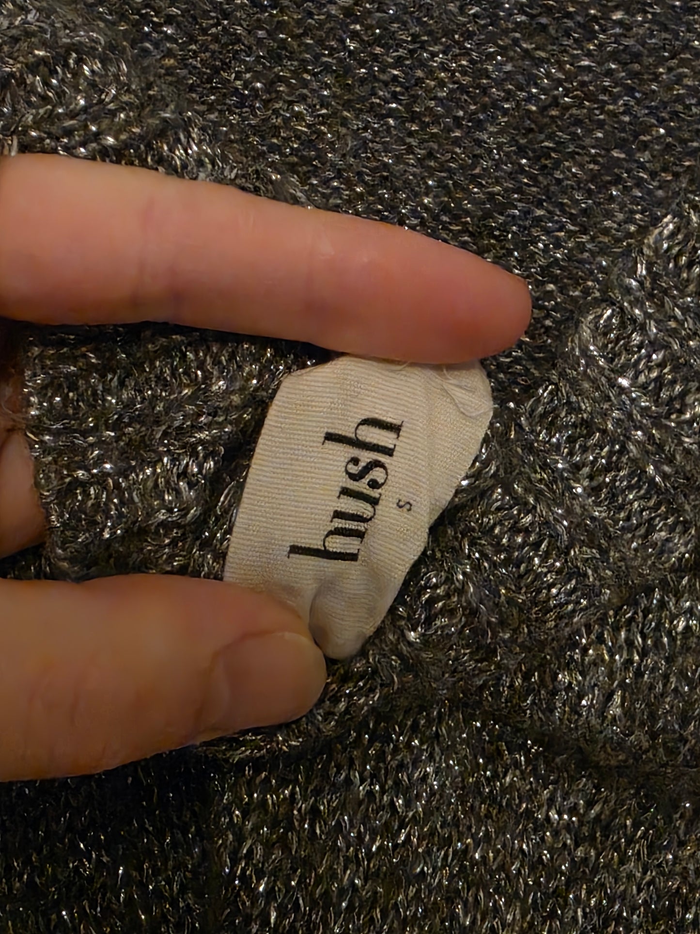 Grey Low Back Long Sleeved Hush Knitted Wool Blend Jumper Small