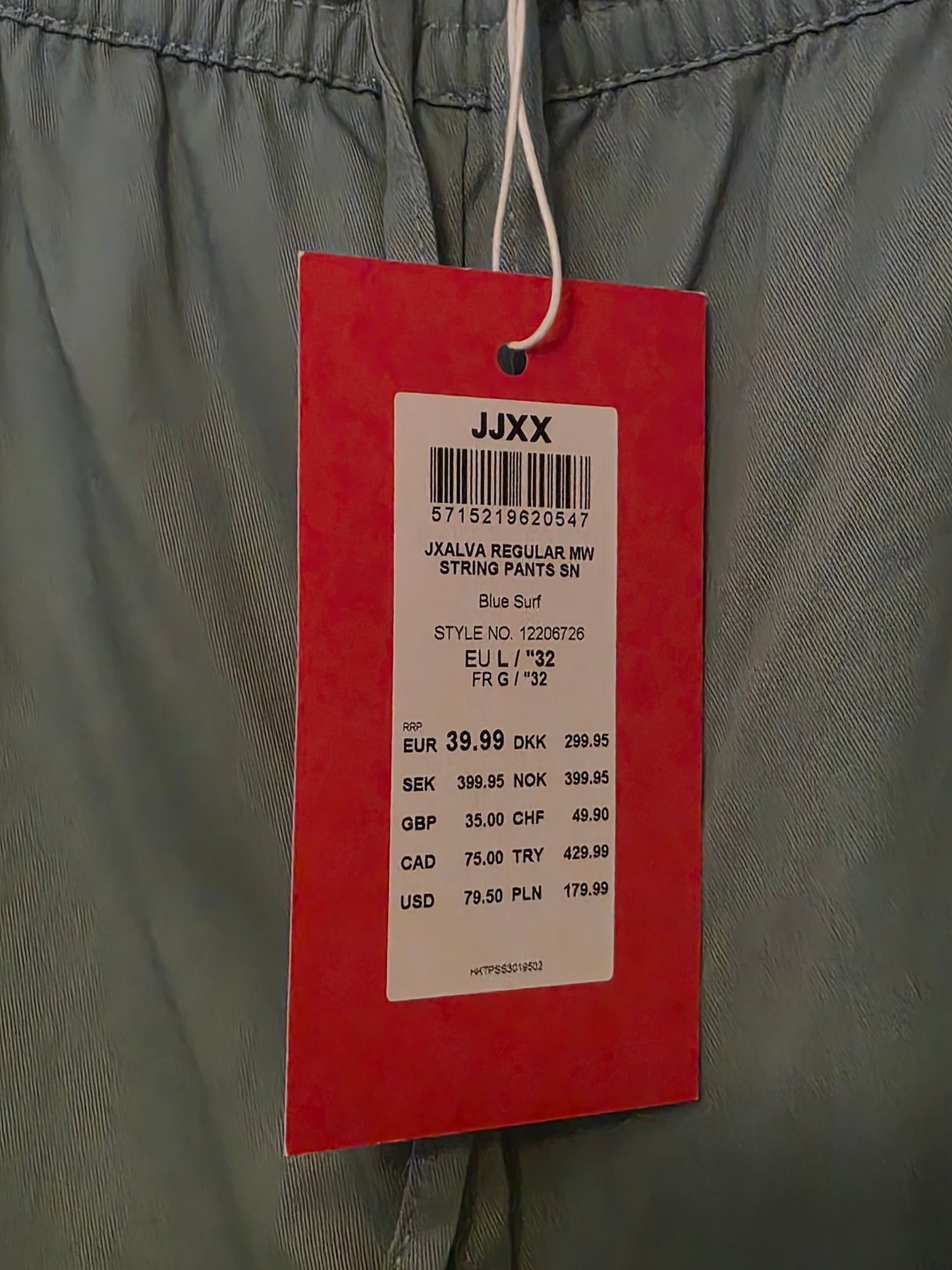 JJXX New Pull On Drawstring Waist Trousers Size Large