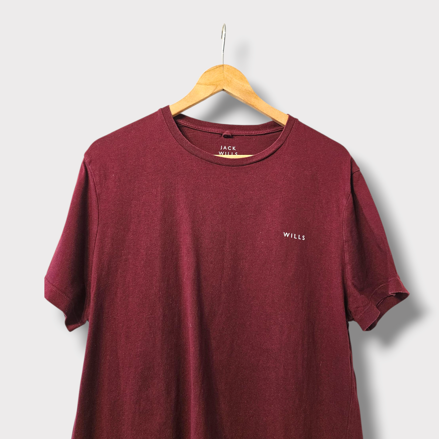 Jack Wills Burgundy Casual T-Shirt – Size M – 100% Cotton – Short Sleeve