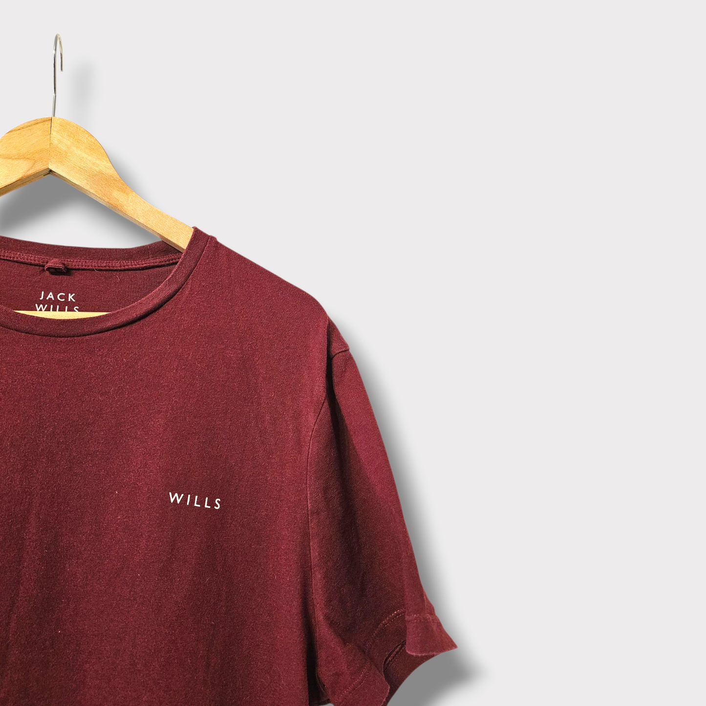 Jack Wills Burgundy Casual T-Shirt – Size M – 100% Cotton – Short Sleeve