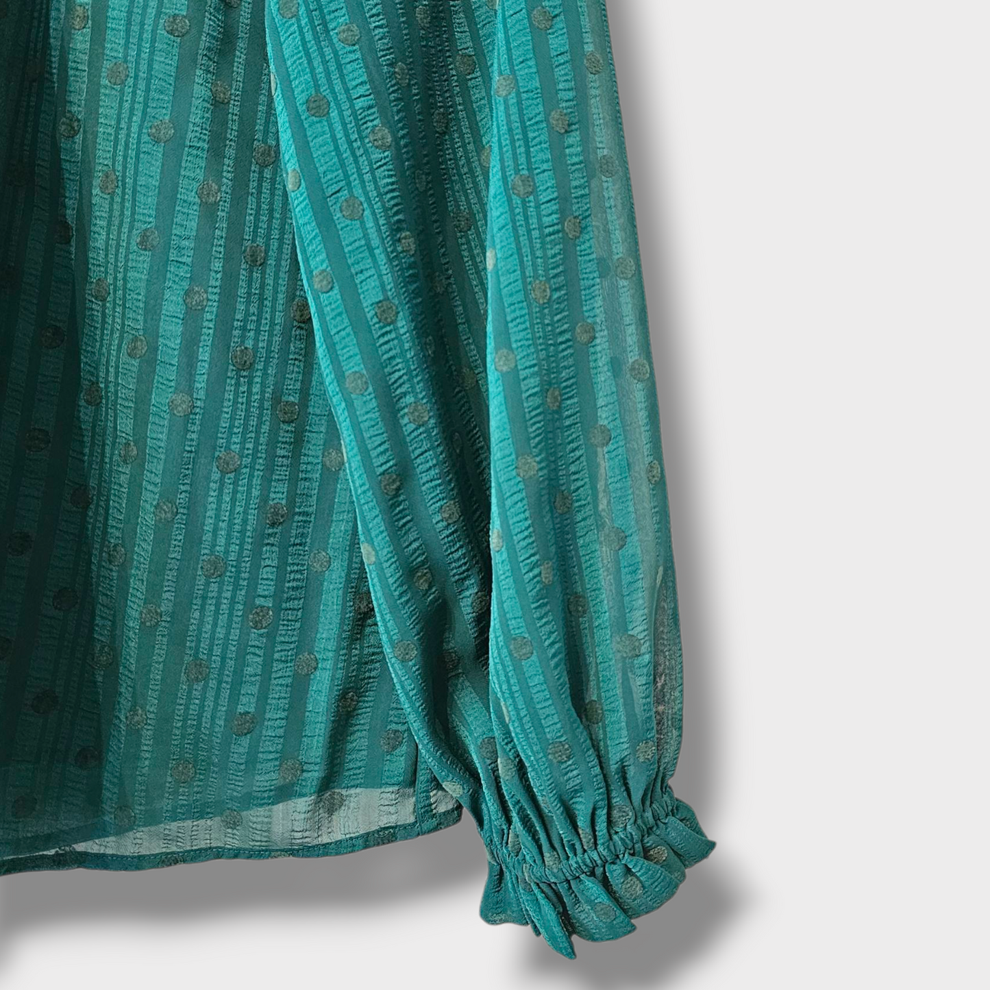 Marks & Spencer Dark Green Polka Dot Blouse – Size 12