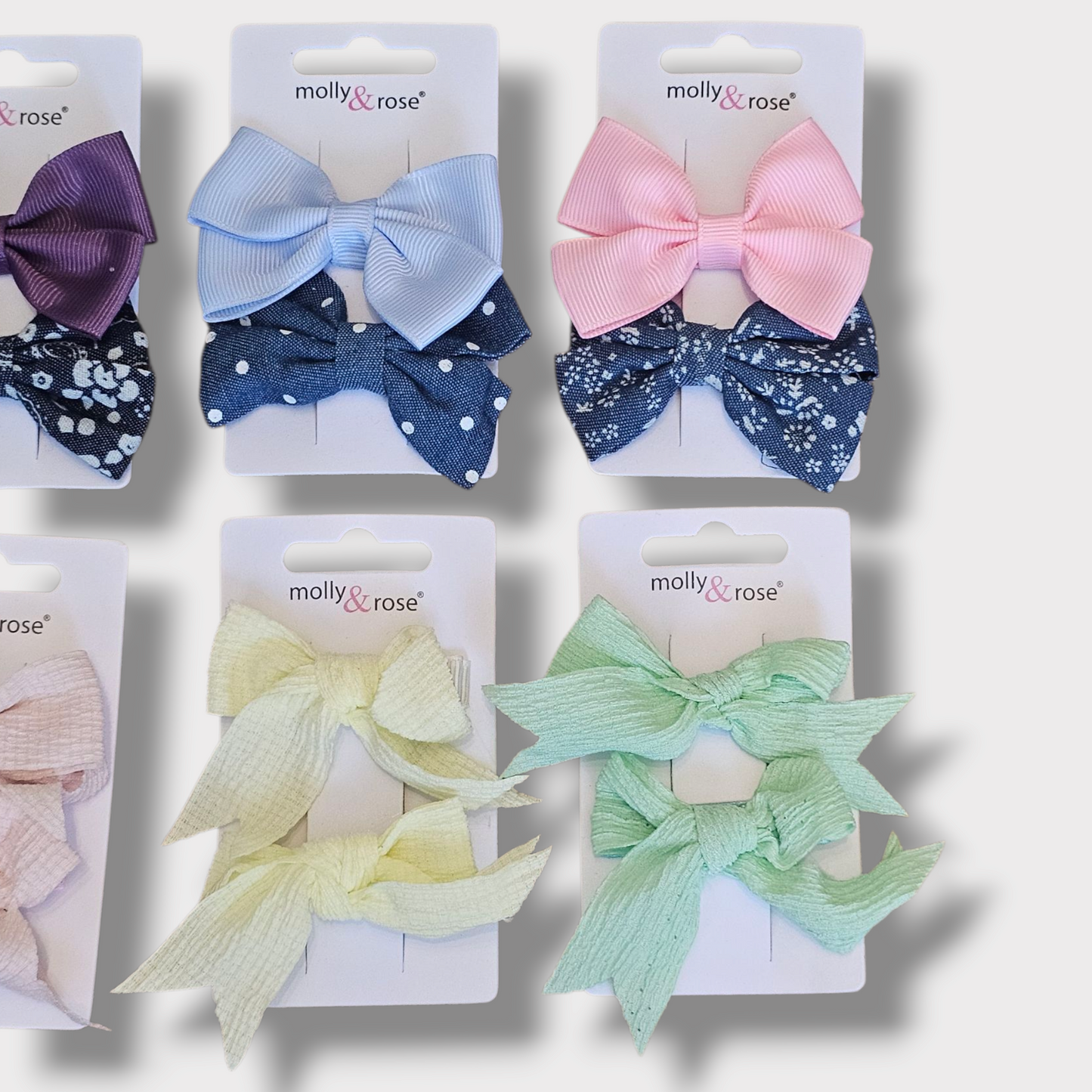 Bundle of 8 Packs Molly & Rose Hair Bows – 16 Bows Total – Brand New – RRP £27.60