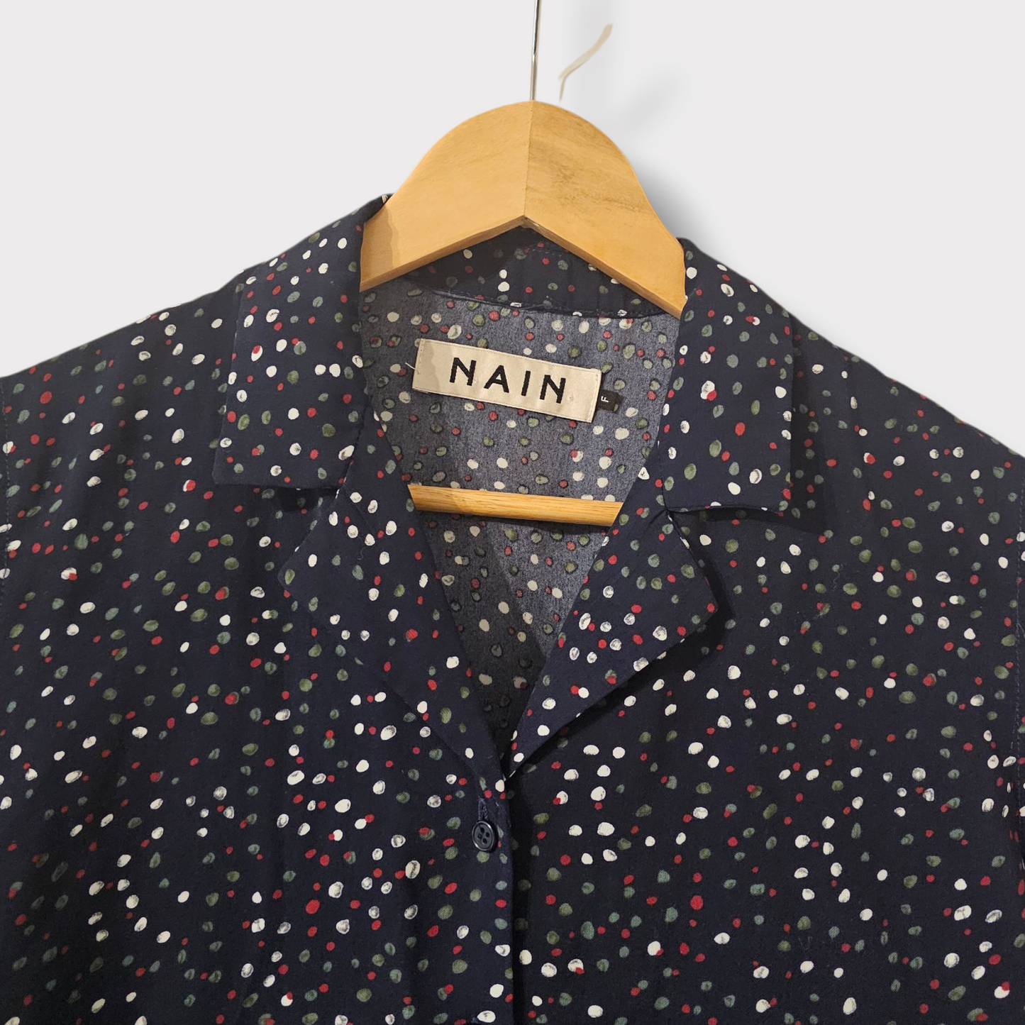 Nain Navy Printed Shirt – Size F (UK 8–10)