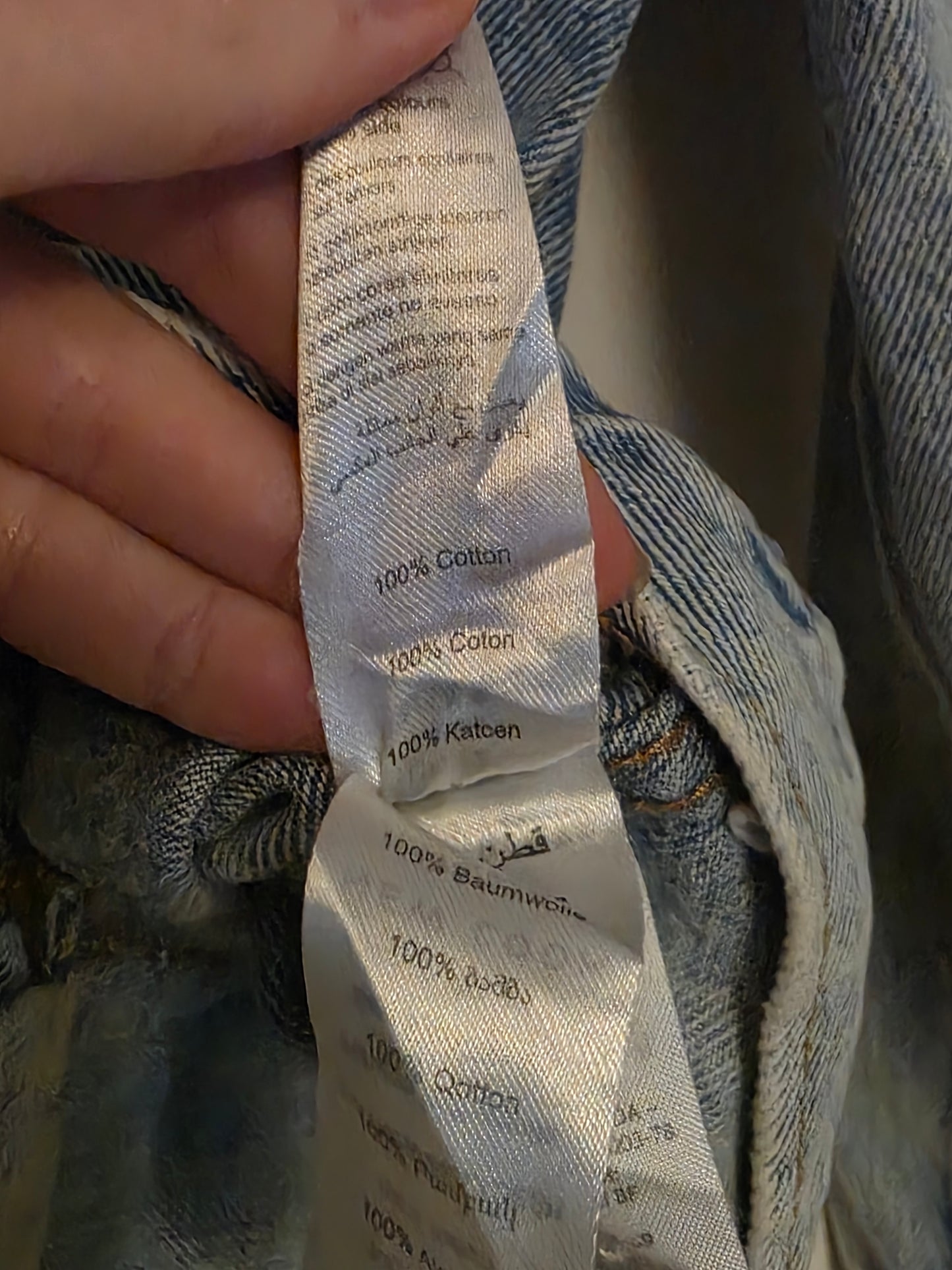 New Look UK 12 Long Sleeved Ripped Denim Jacket Button-up