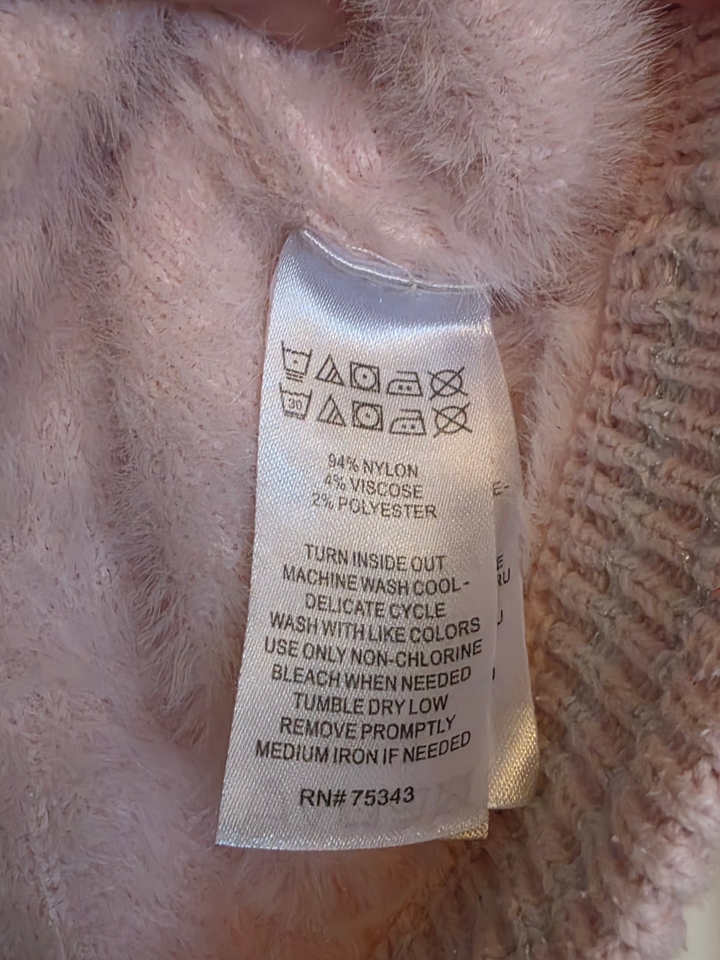 Lulurain Baby Pink Eyelash Knit Zipped Jacket Age 7-8