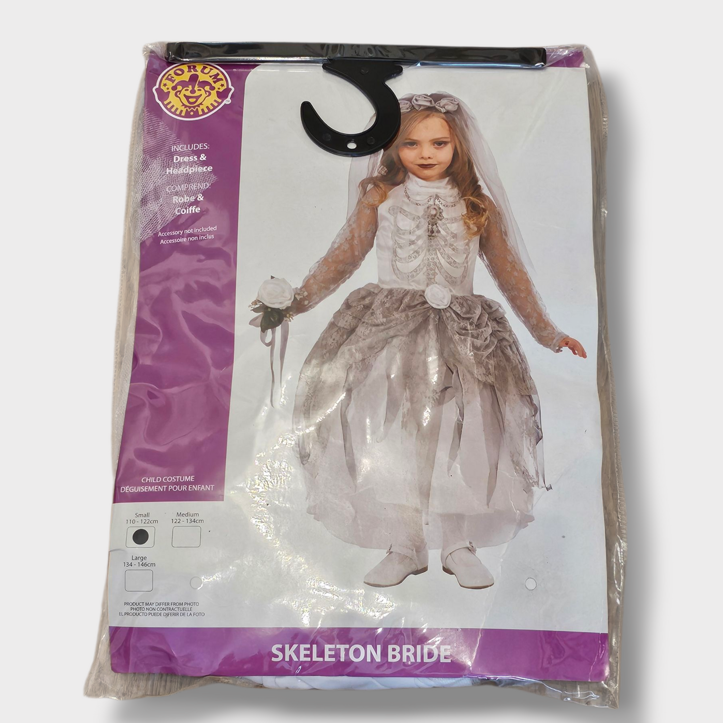 Children’s Skeleton Bride Costume – Age 5-6, New with Tags