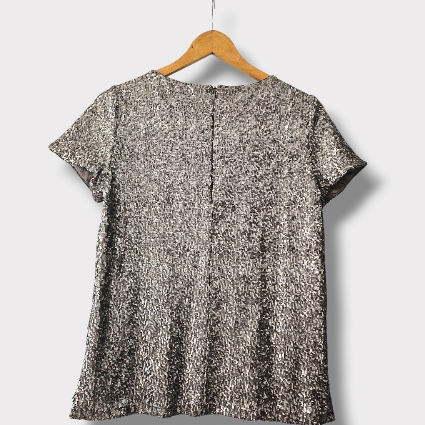 The White Company Sequin Top – Mocha/Taupe – UK 10 – Short Sleeve – Great Condition