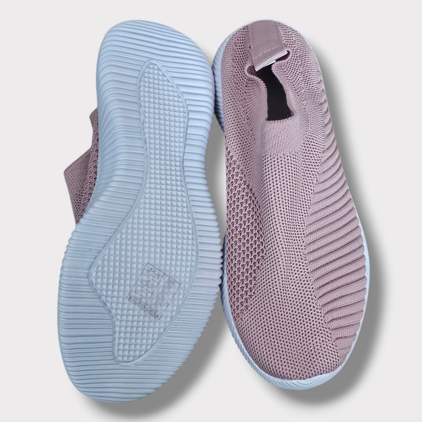 Unbranded Dusky Pink Slip-On Mesh Trainers – Size UK 2 – Lightweight & Breathable