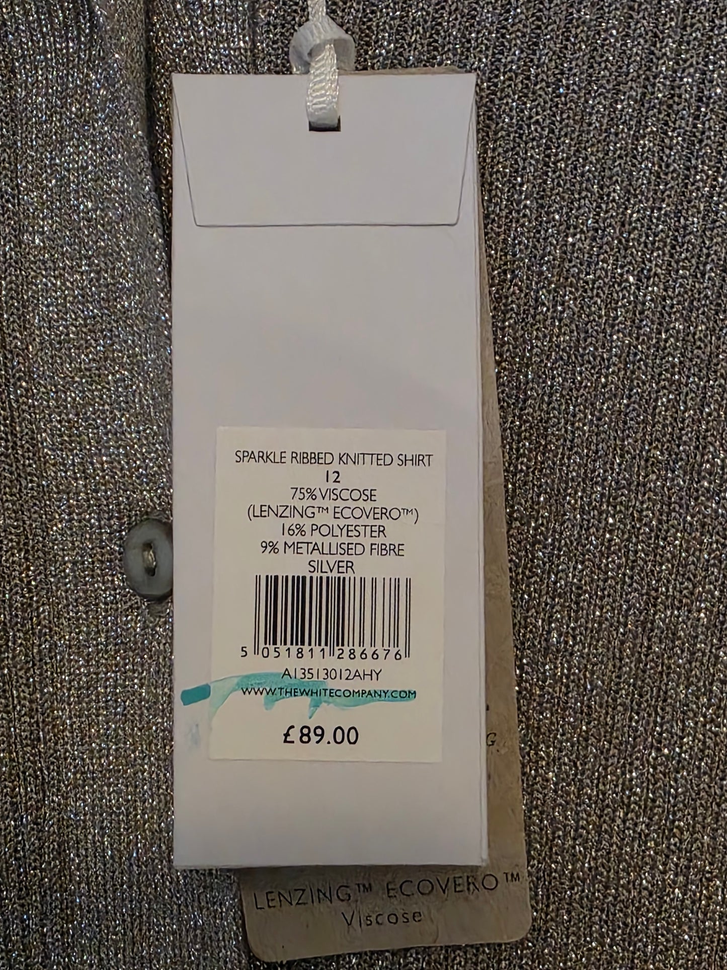 The White Company Sparkle Ribbed Knitted Shirt New Size 12