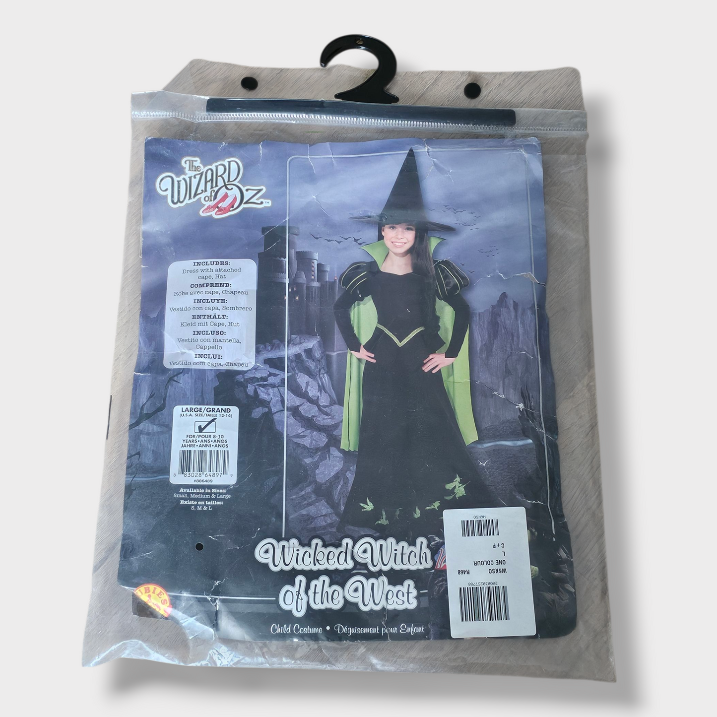 Wicked Witch of the West Costume – The Wizard of Oz, Age 8-10 Years, New