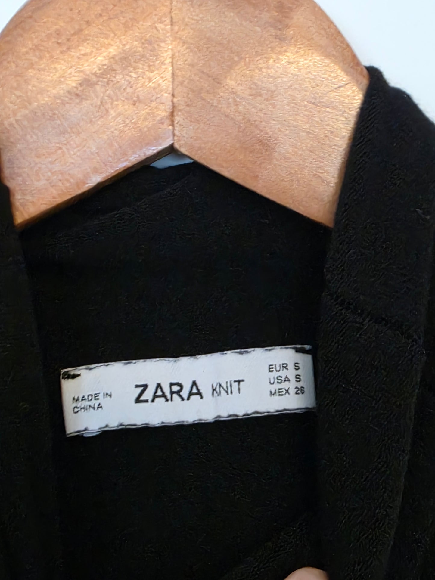 Zara Black Knitted Polo Neck Vest Top Sleeveless Size Small