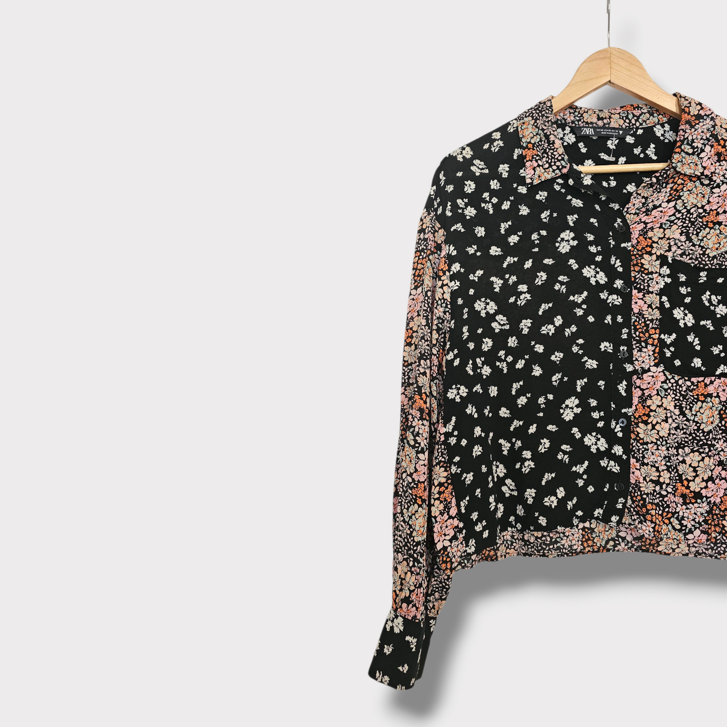 Zara Floral Button-Up Blouse – Size XS (UK 6-8)