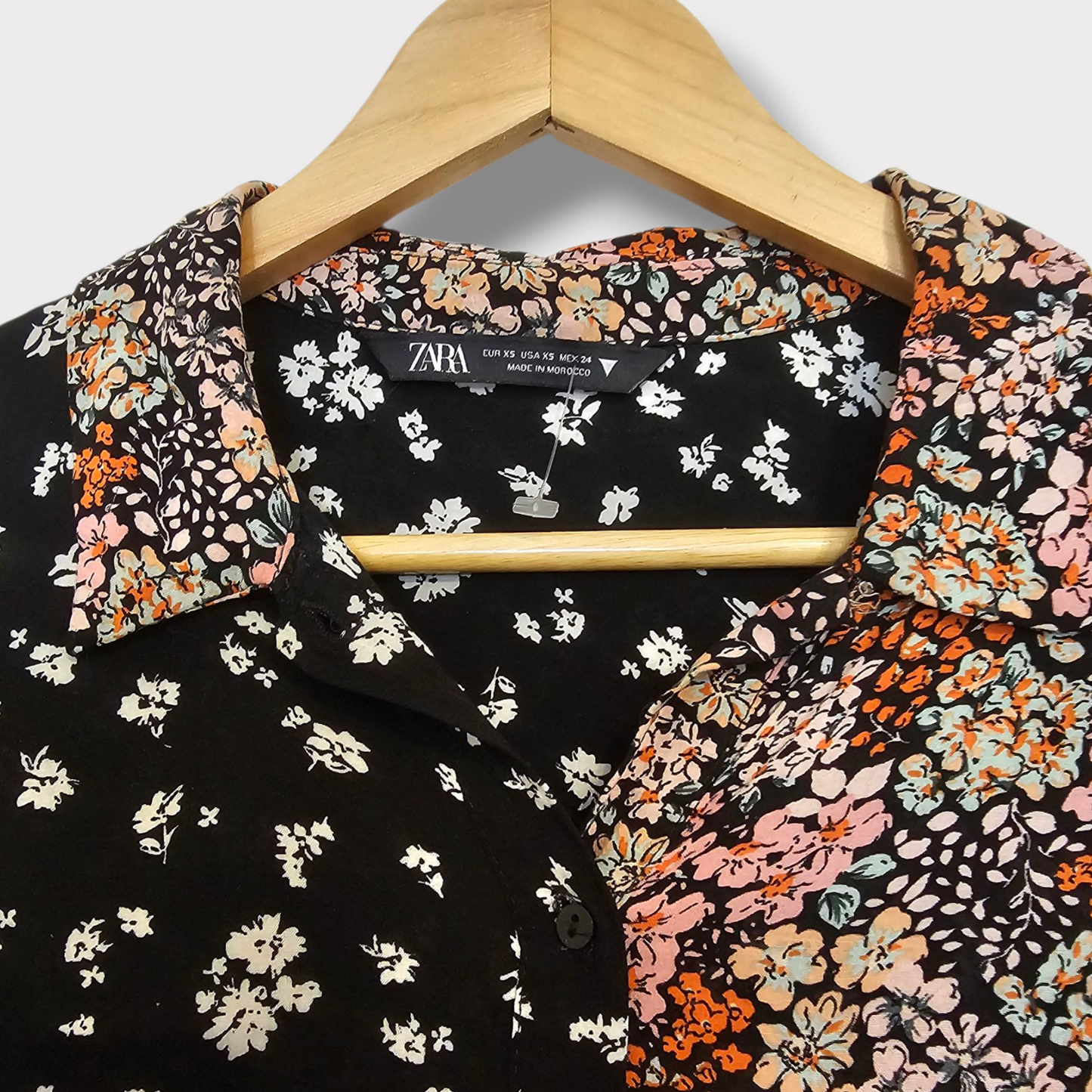 Zara Floral Button-Up Blouse – Size XS (UK 6-8)