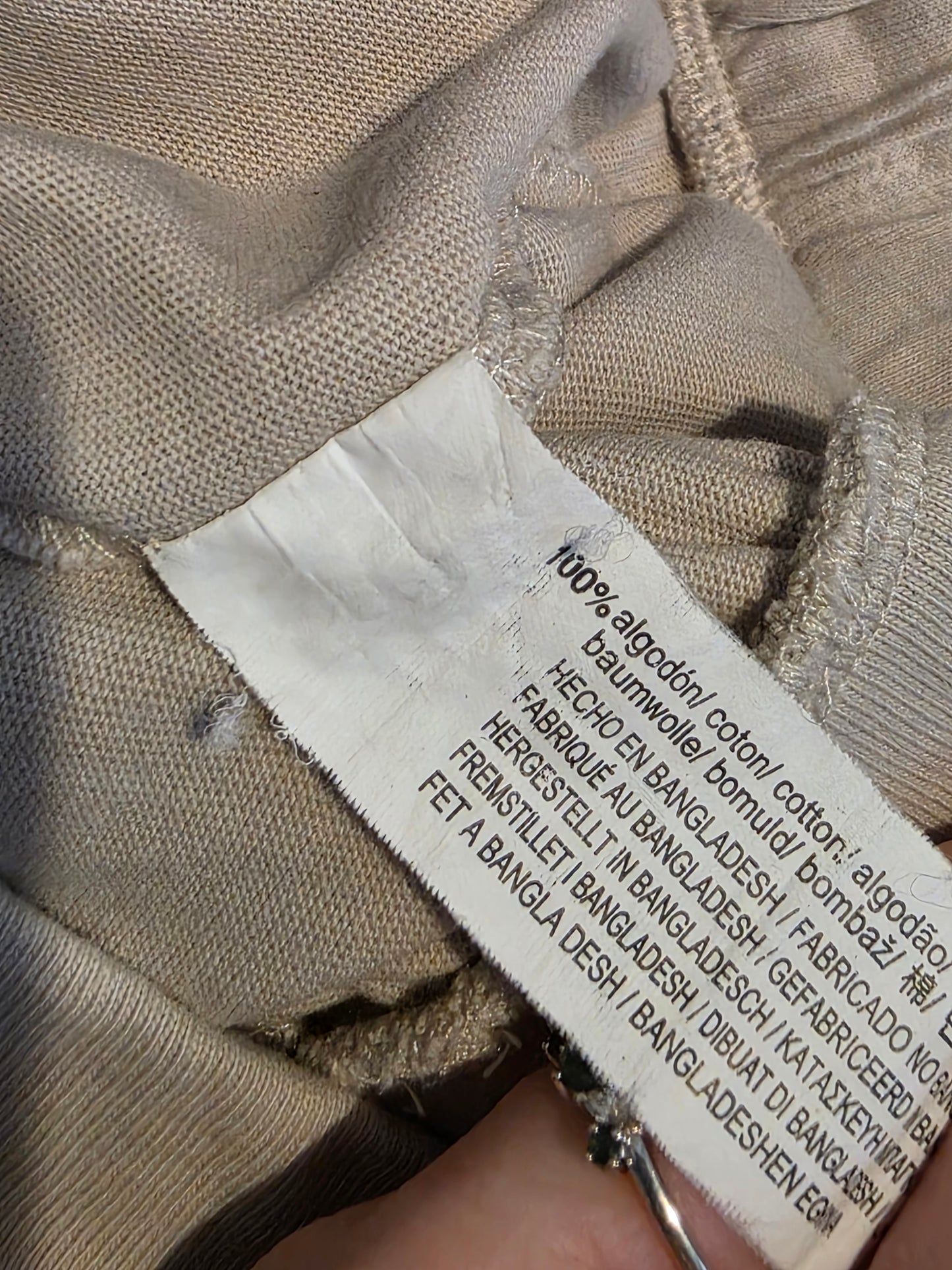 Zara Size Small Belted Beige Wide Leg Jogger-style Trouser