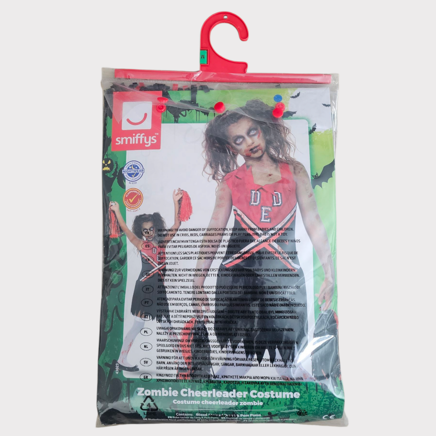 Smiffys Zombie Cheerleader Costume – Age 7–8 – New with Tags