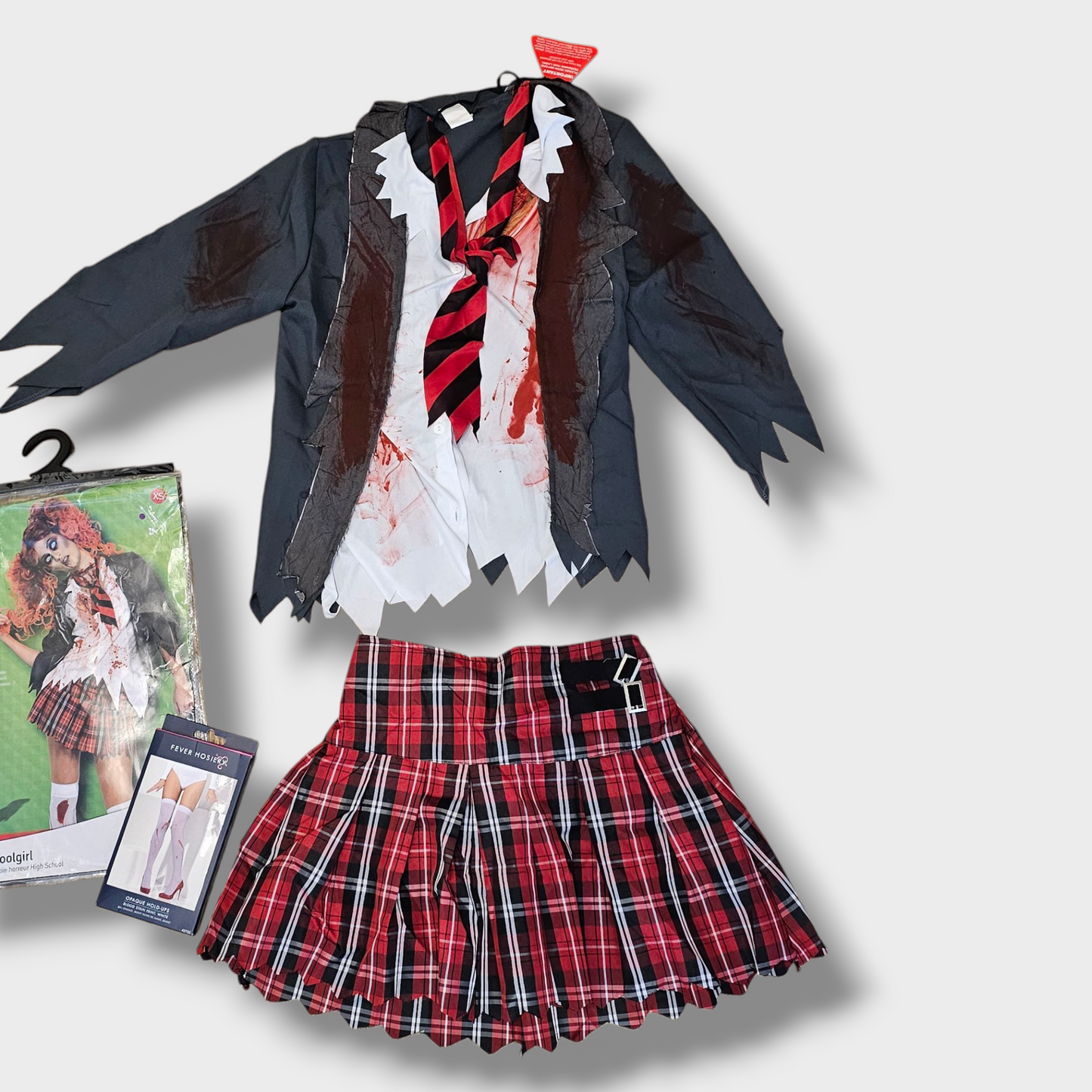 Zombie Schoolgirl Costume – Smiffys, Size XS (UK 4–6 / Age 12–16), New with Tags