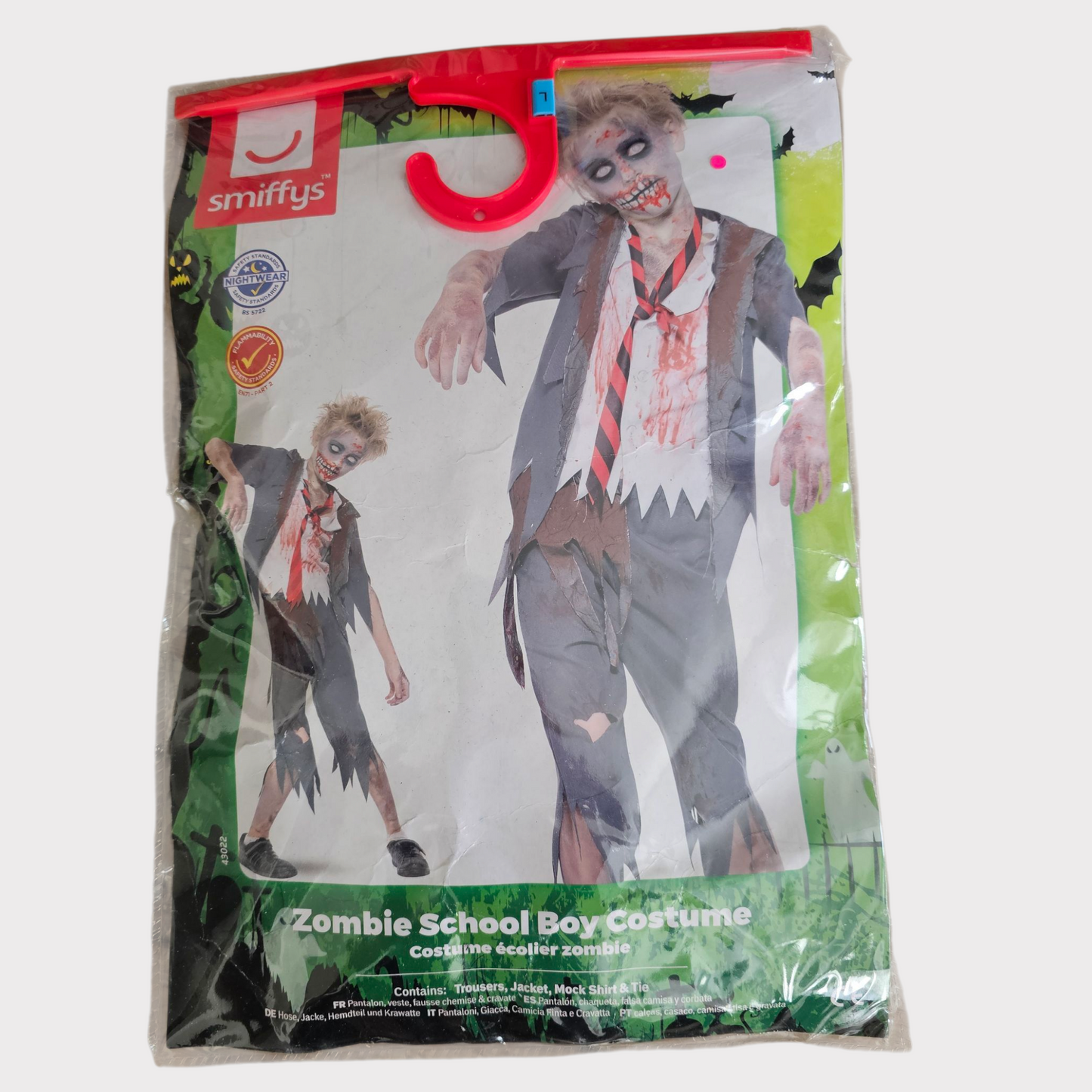 Smiffys Zombie School Boy Costume – Age 10–12 – New with Tags