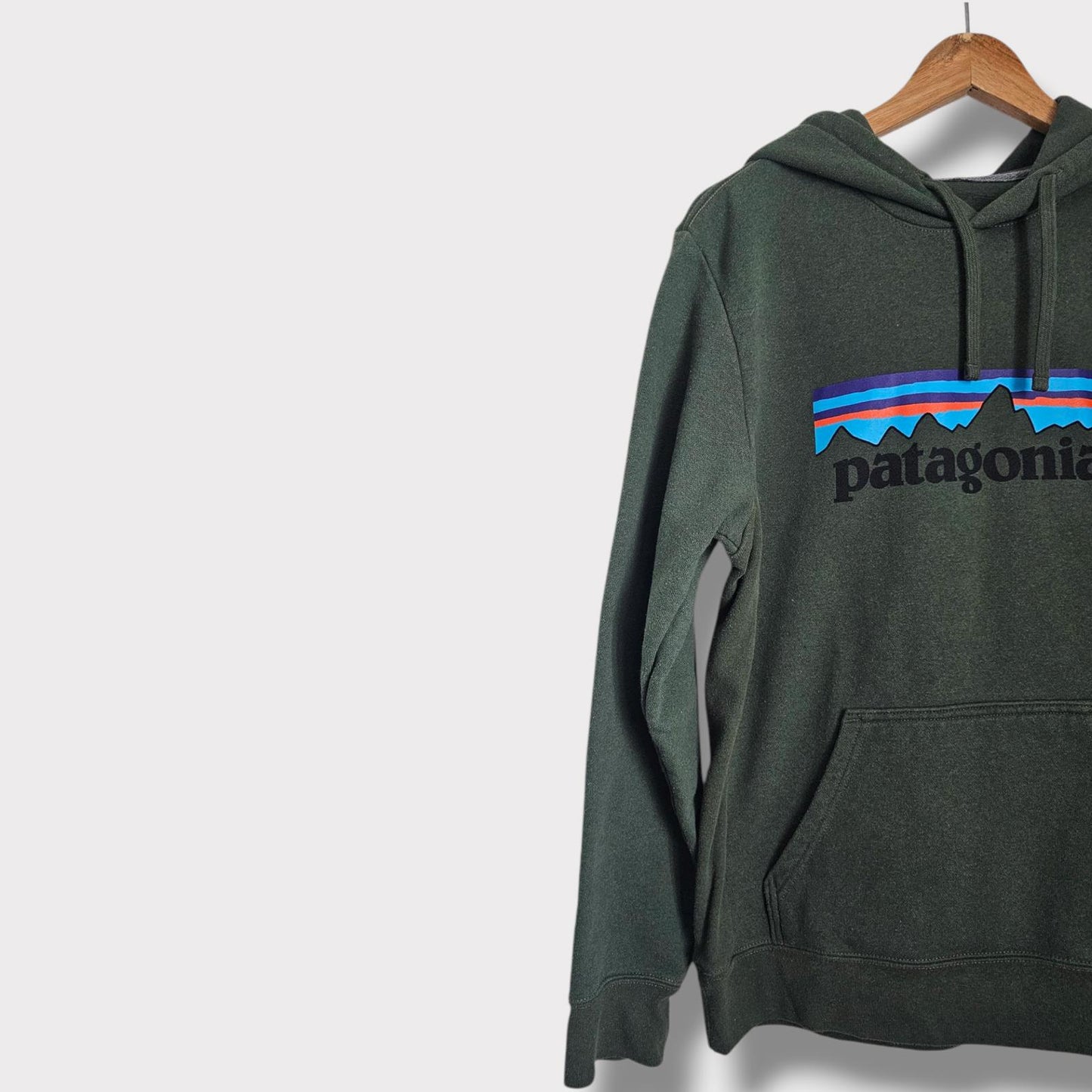 Patagonia Logo Hoodie – Dark Green (Women’s M, Men’s S)