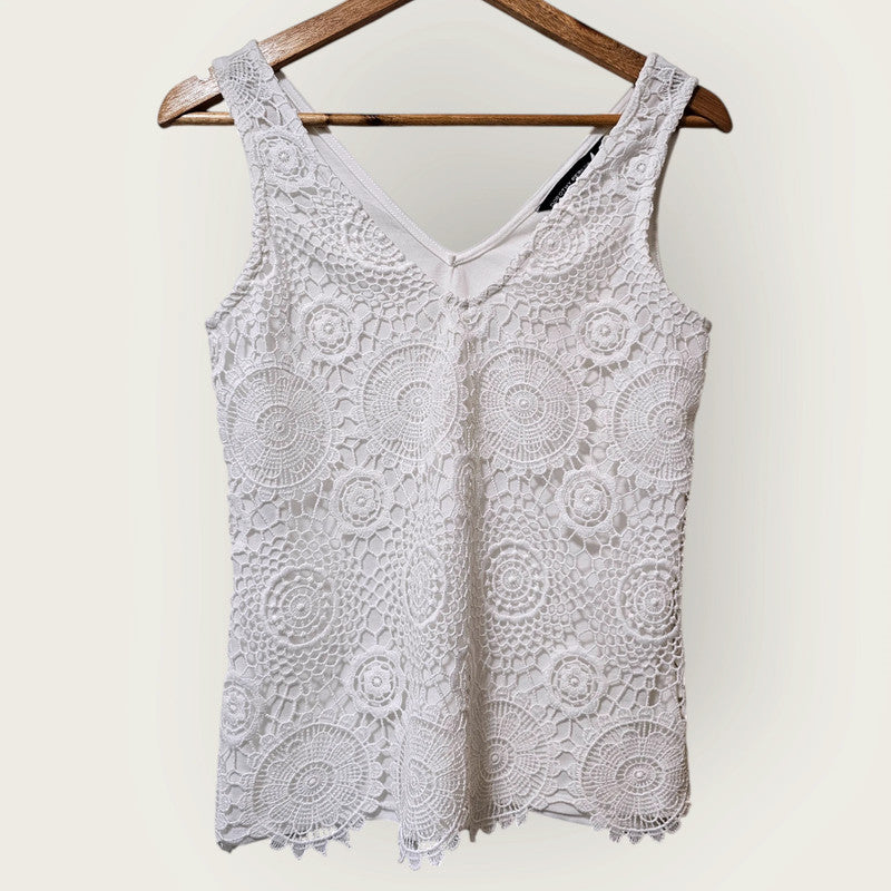 Dorothy Perkins White Cami | Crochet Detail | UK 10