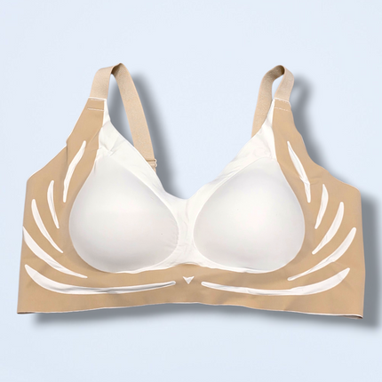 New Seamless Support Bra – Beige – 4XL – Hidden Support – Hook & Eye