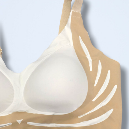 New Seamless Support Bra – Beige – 4XL – Hidden Support – Hook & Eye