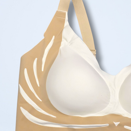 New Seamless Support Bra – Beige – 4XL – Hidden Support – Hook & Eye