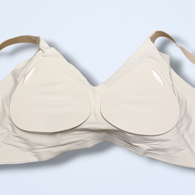 New Seamless Support Bra – Beige – 4XL – Hidden Support – Hook & Eye