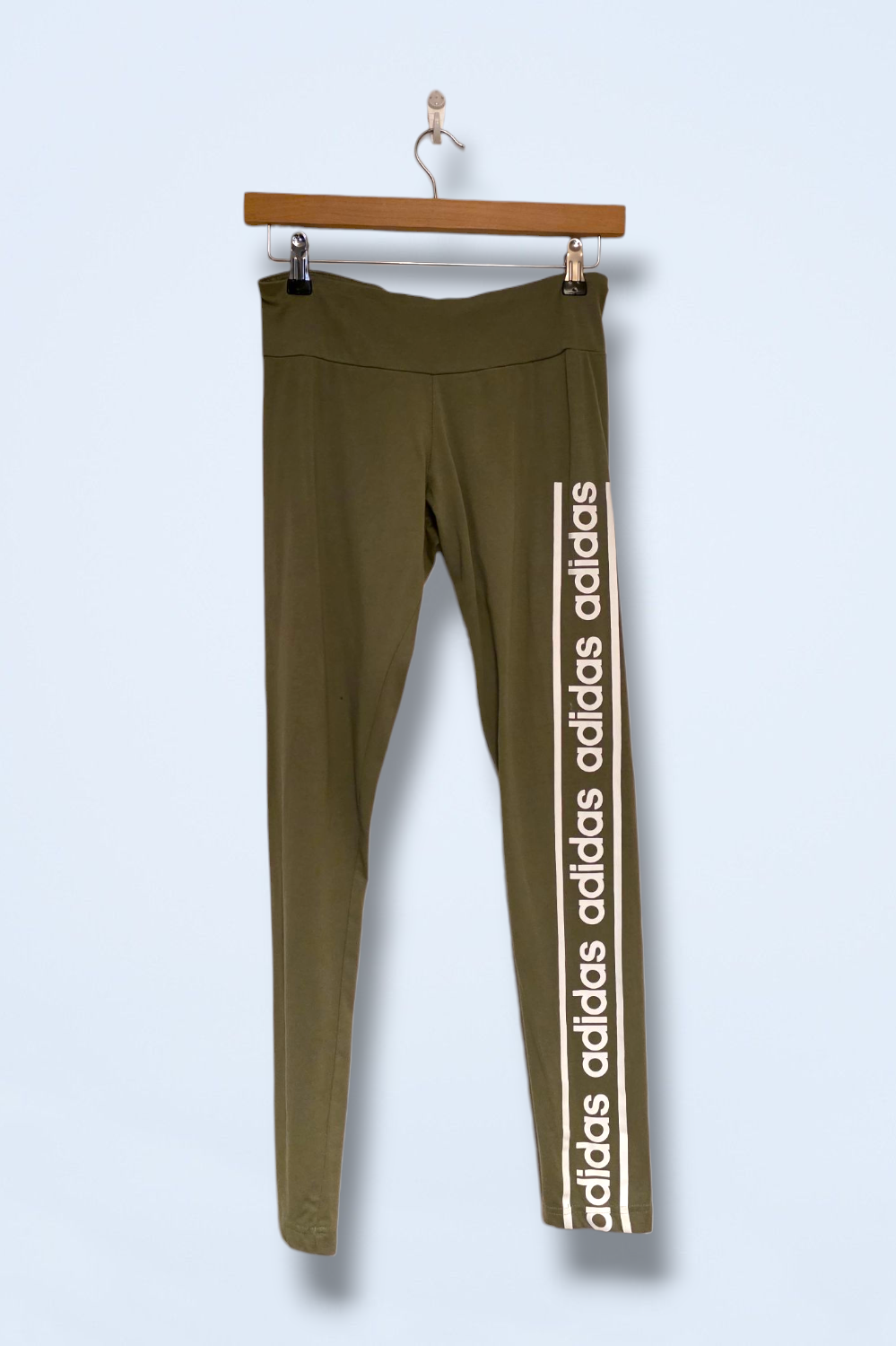 Adidas Mint & Khaki Two Pairs of Leggings Size Small Cotton