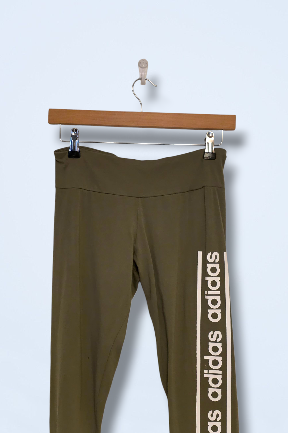 Adidas Mint & Khaki Two Pairs of Leggings Size Small Cotton