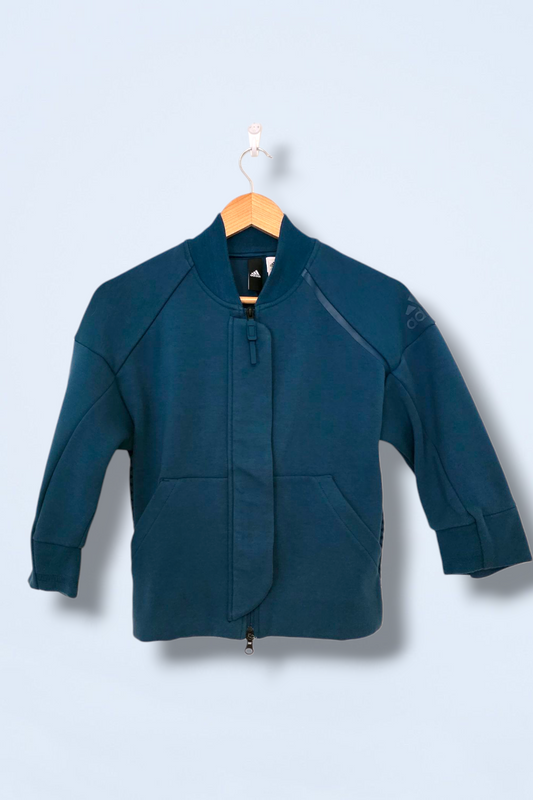 Adidas Teal Hidden Zip Snap Button Jacket Size XXS