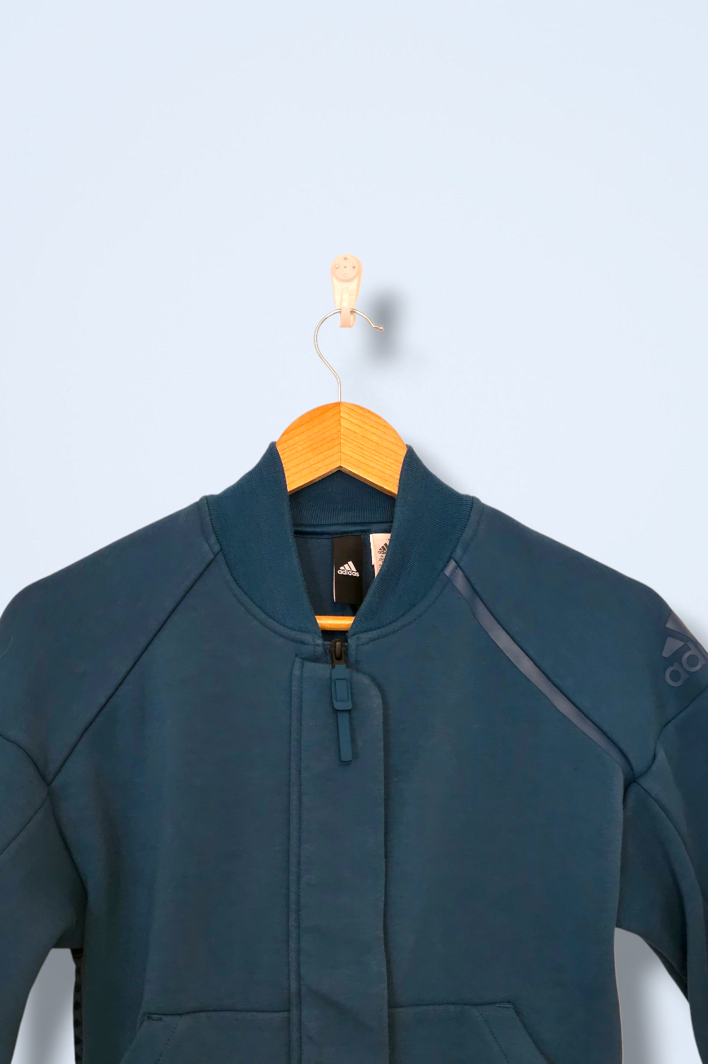 Adidas Teal Hidden Zip Snap Button Jacket Size XXS