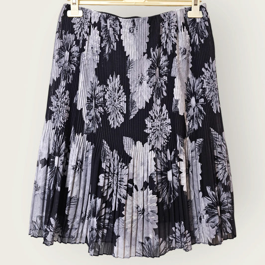 Alfani Size Medium | Floral Pleated Knee-length Skirt