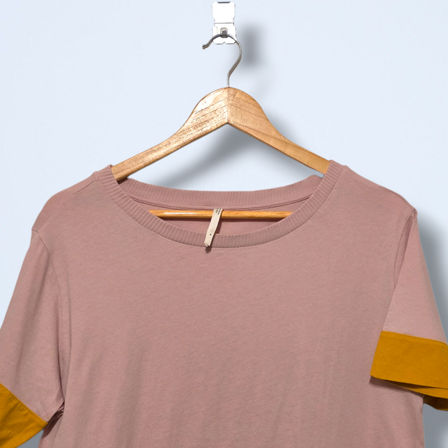 Anthropologie – Size Medium – Pink & Mustard Colourblock T-Shirt