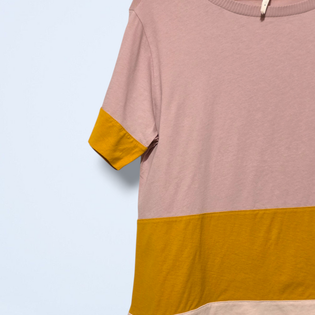 Anthropologie – Size Medium – Pink & Mustard Colourblock T-Shirt