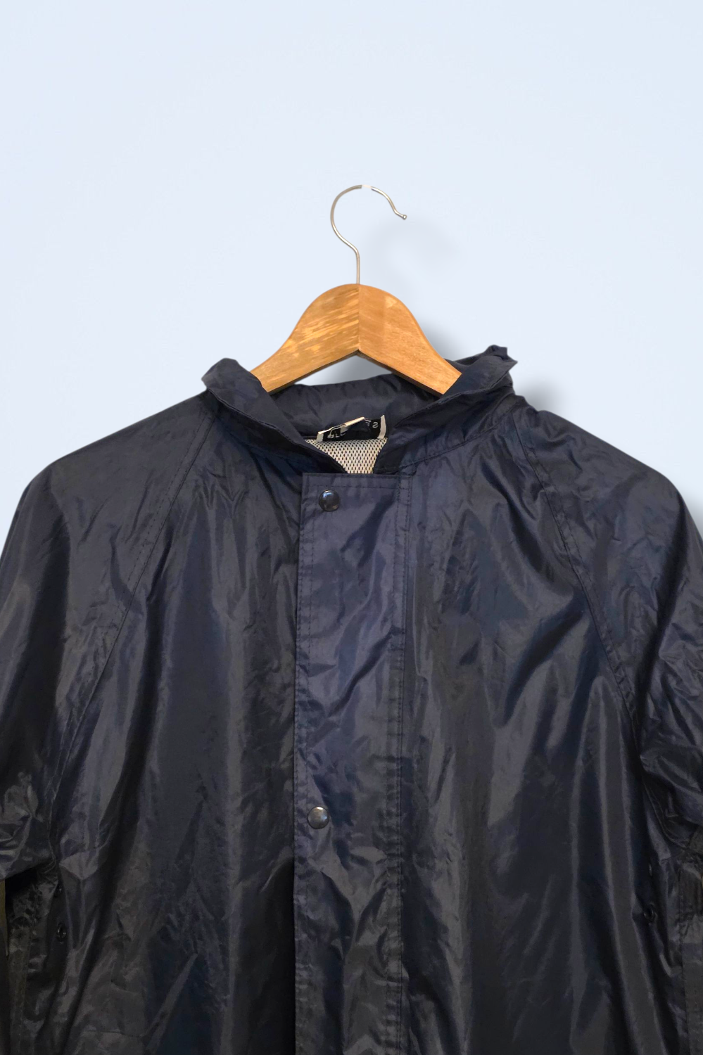 Arco Essentials Navy Blue Rain Coat Size Small Hidden Hood