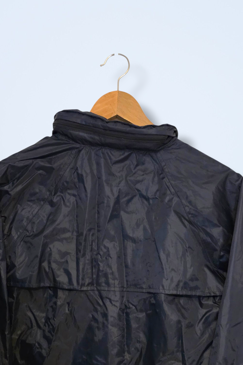 Arco Essentials Navy Blue Rain Coat Size Small Hidden Hood