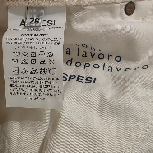 Aspesi – Cream Cotton Denim Jeans – Size W26 / UK 8