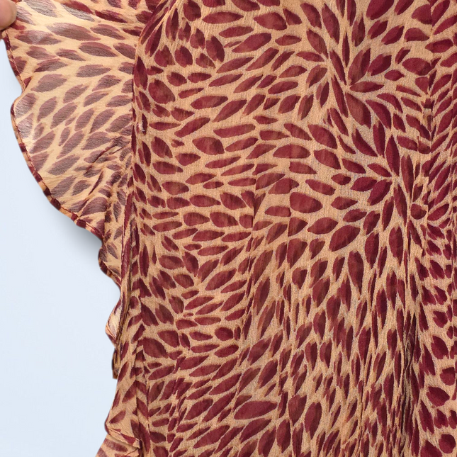 Ba&sh Size 8 Long-sleeved Printed Ruffled Blouse Viscose