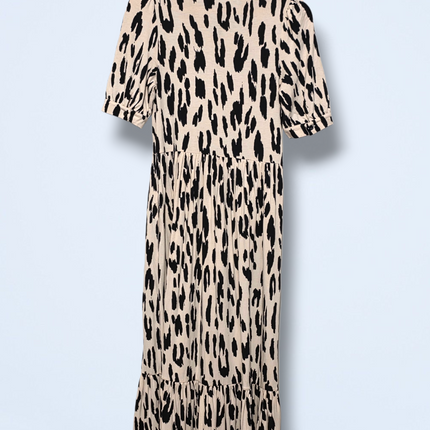 Baukjen – Black and White Animal Print Dress – Button-up – Size 8