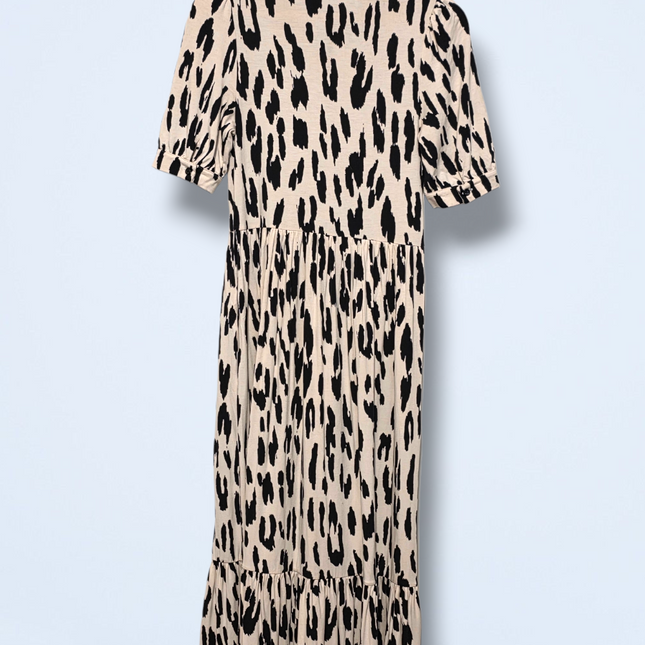 Baukjen – Black and White Animal Print Dress – Button-up – Size 8