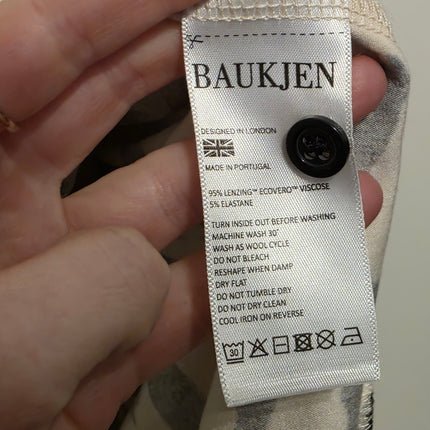 Baukjen – Black and White Animal Print Dress – Button-up – Size 8