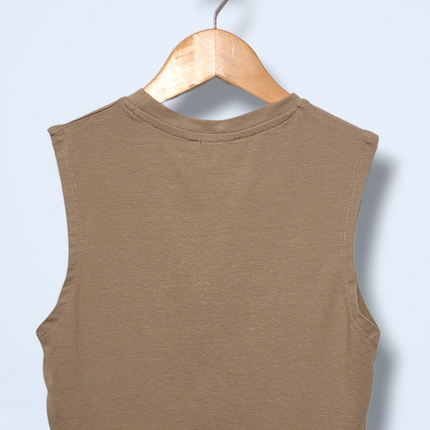 Zara Sleeveless Crop Top – Khaki – XS – New With Tags