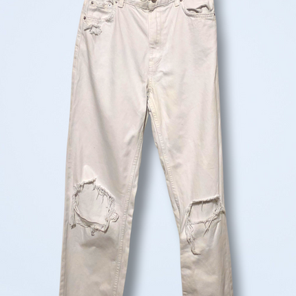Bershka – White Ripped Denim Jeans - W28 - 100% Cotton