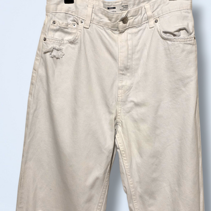 Bershka – White Ripped Denim Jeans - W28 - 100% Cotton